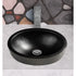 Hand Hammered 17 inch Aluminum Skirted Oval Vessel Bathroom Sink - Matte Black